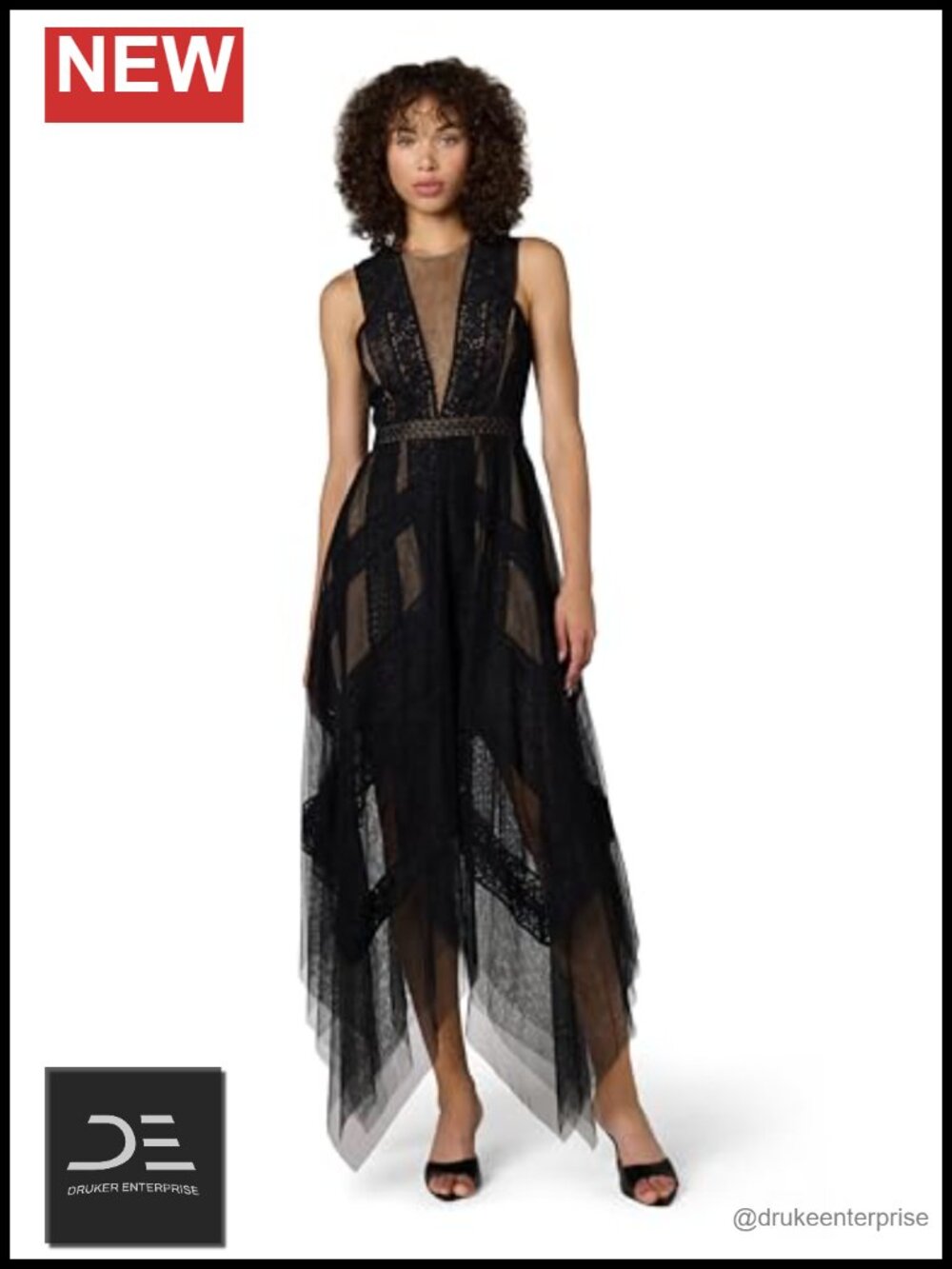 Sleeveless Lace Fit & Flare Cocktail Dress Below Knee Formal Party